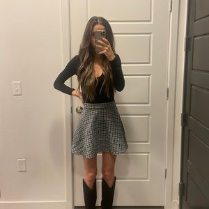 Tweed Style Mini Skirt- Black and White